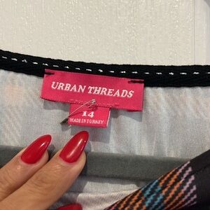 🤎Urban Threads babydoll smock dress in check